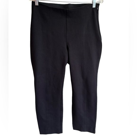 Quince Black Stretch Ponte Ankle Pants with Side Zipper - Picture 1 of 8